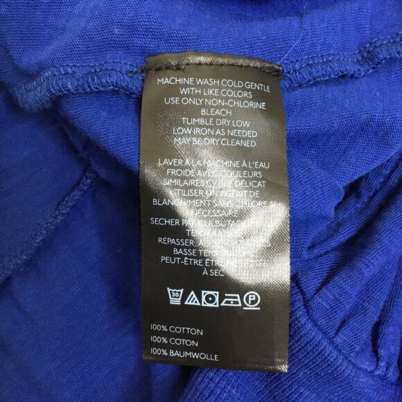 PILCRO ANTHROPOLOGIE Cobalt Blue Babydoll Peplum Top Cotton Boho Oversized S - Picture 6 of 7